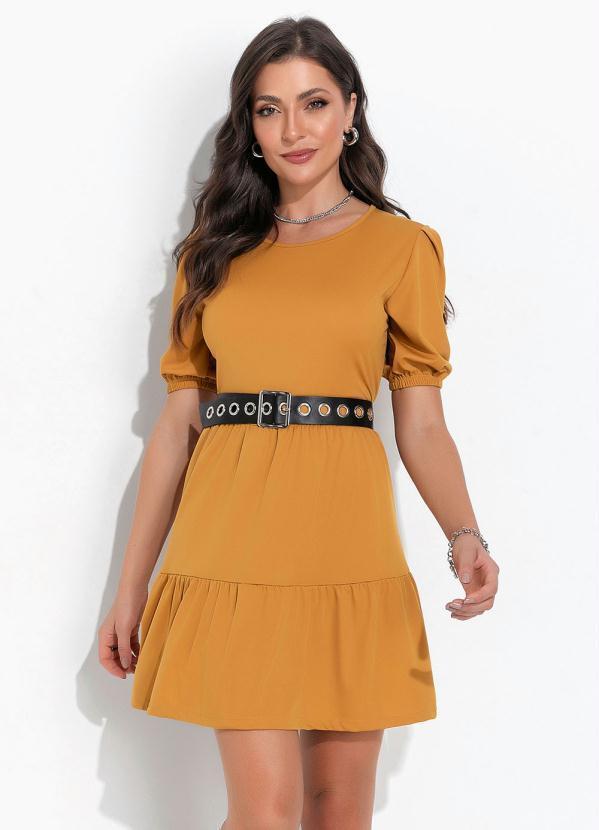 Vestido Mostarda em Malha