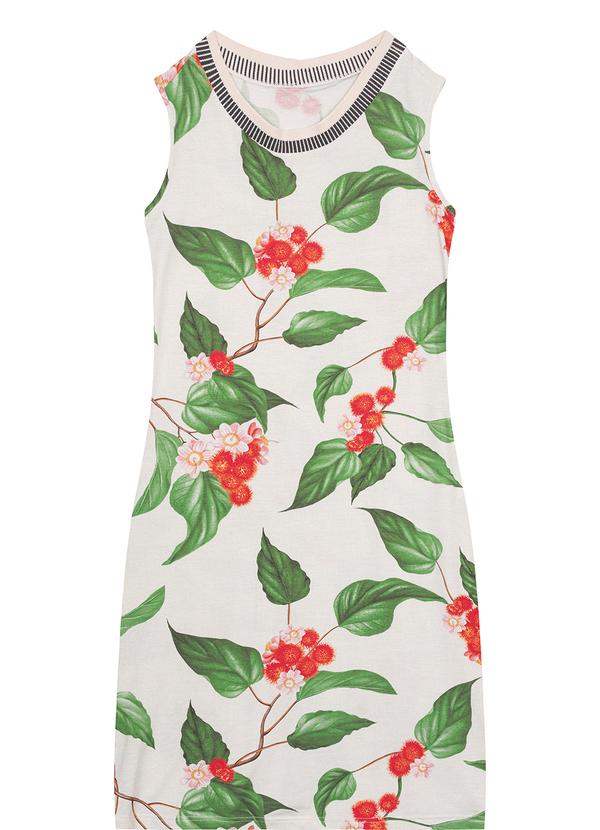 Vista 2 Vestido Off White Curto Tropical Malwee Malwee