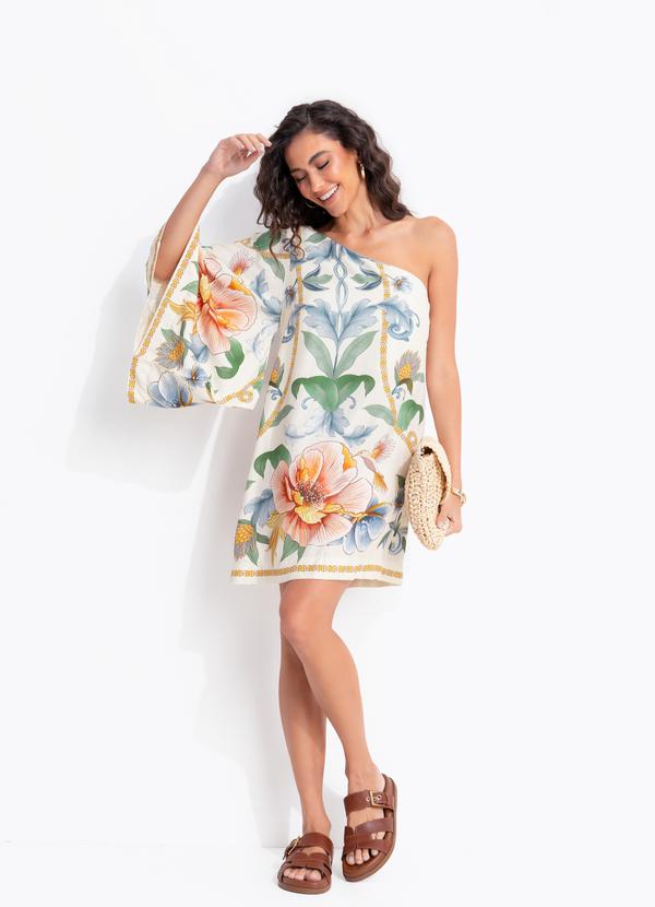 Vestido Ombro Só Jardim Real Bege