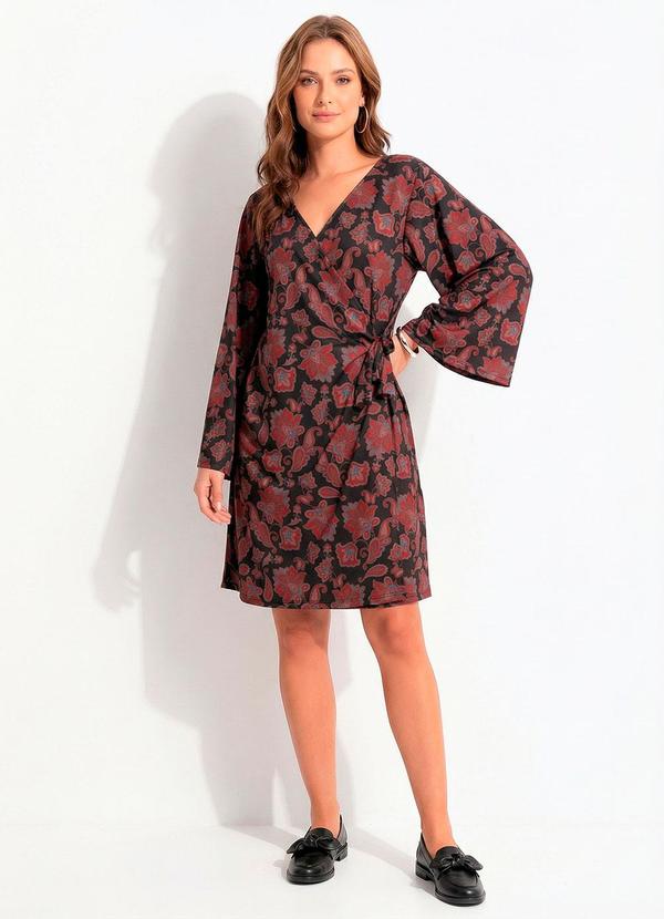 Vestido Paisley Terroso em Malha Fria