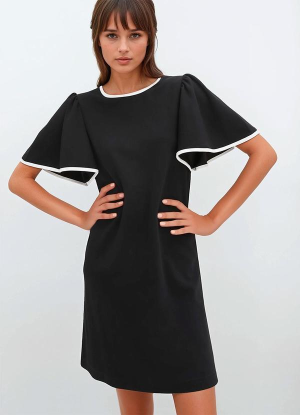 Vestido Preto em Malha Crepe
