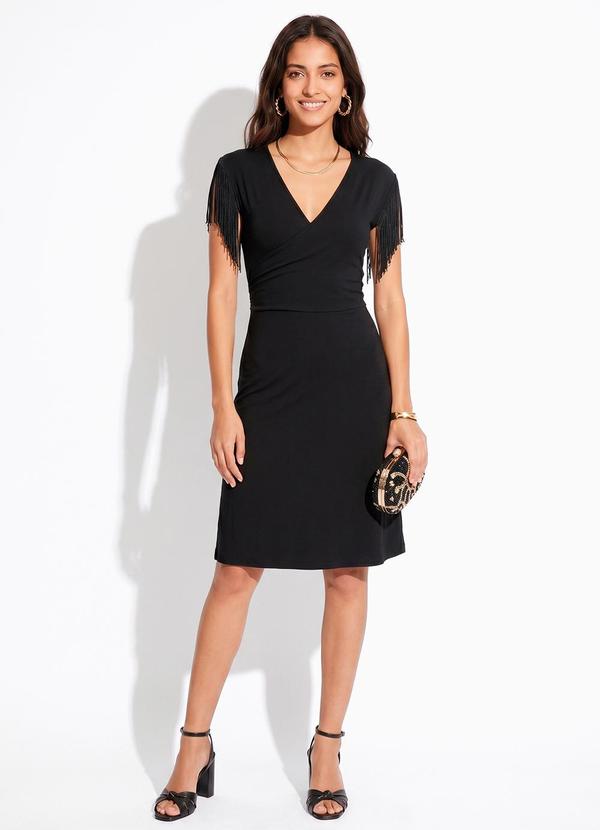 Vestido Preto em Malha de Viscose