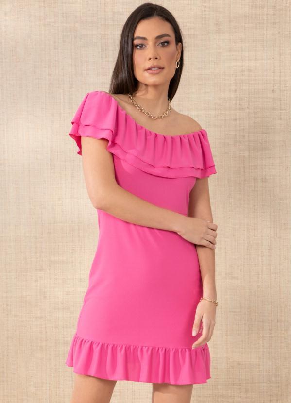 Vestido Rosa com Babados