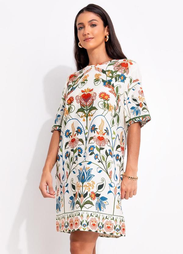 Vestido T-Shirt Básico Jardim Beleza Bege