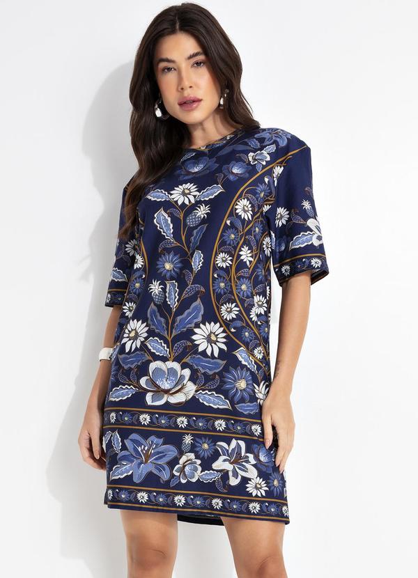 Vestido T-Shirt Basico Marcelle Azul