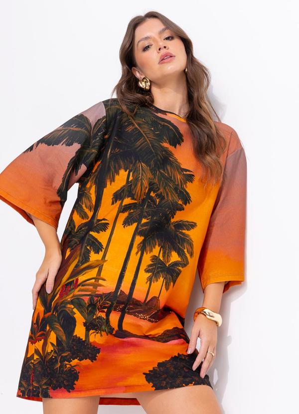 Vestido T-Shirt Big Mirante Laranja