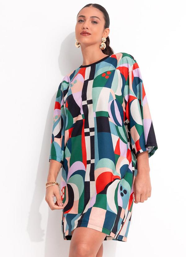 Vista 2 Vestido T-Shirt Big Recanto dos Coqueiros Preto FARM FARM