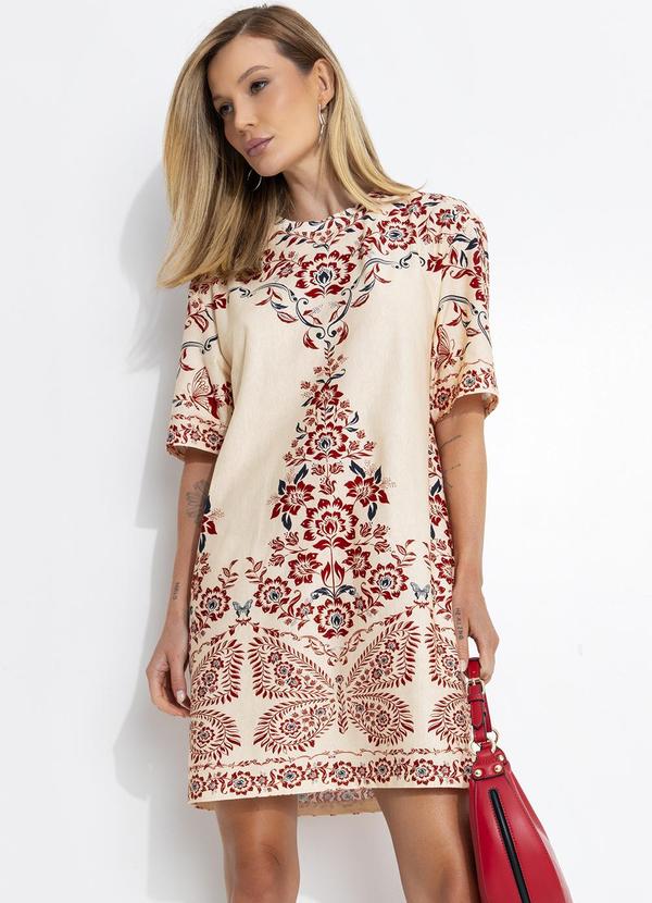 Vestido T-Shirt Borbolina Bege