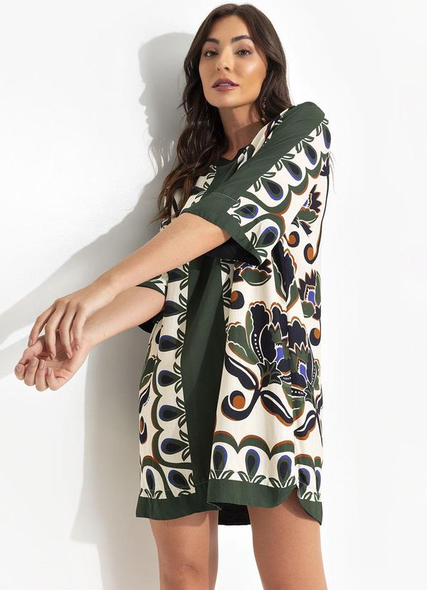 Vestido T-Shirt Floral Arabesque Verde