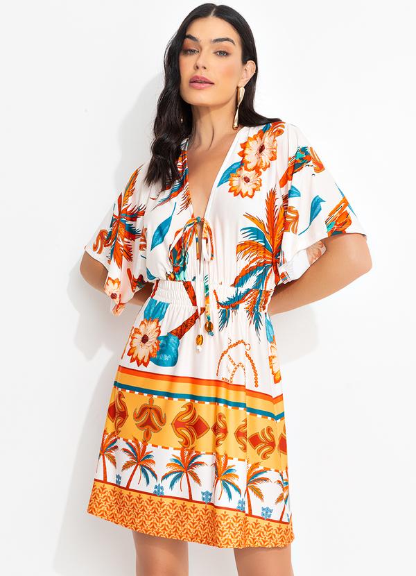 Vestido Tropical Color em Malha Fria