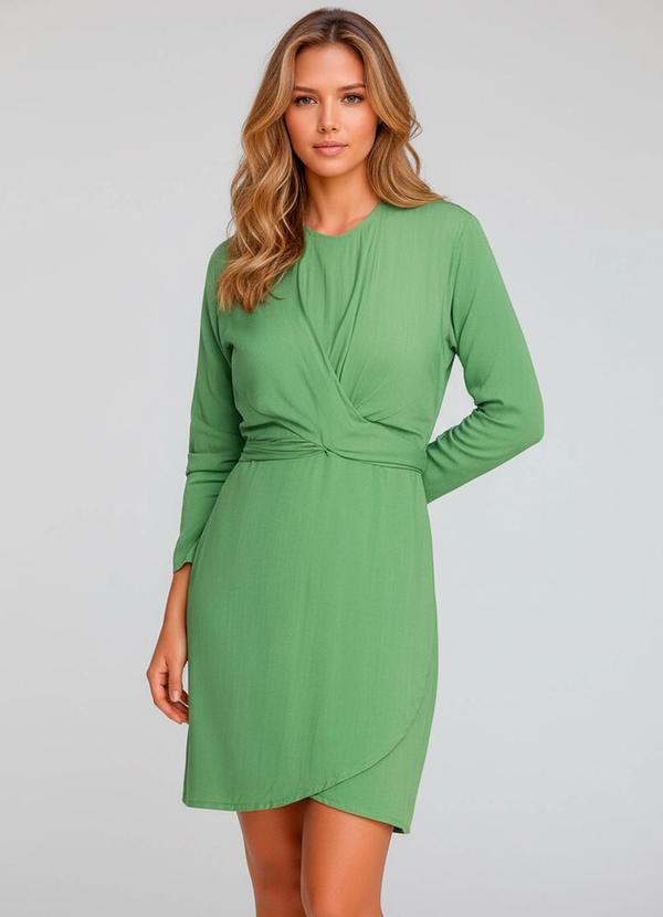 Vestido Verde em Viscose Plana