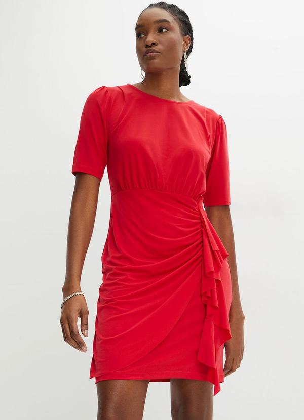 Vista 2 Vestido Vermelho em Malha de Viscose bonprix bonprix