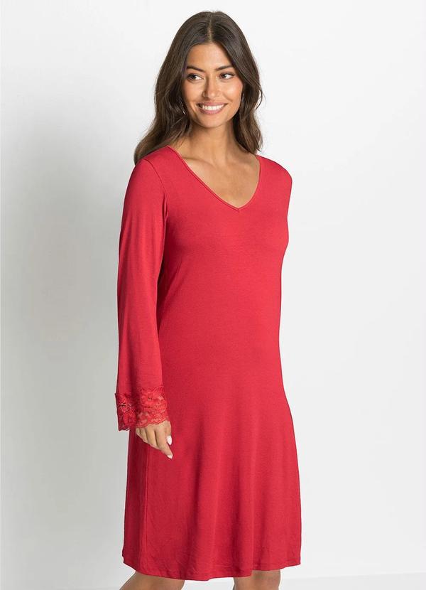 Vestido Vermelho em Viscose com Elastano