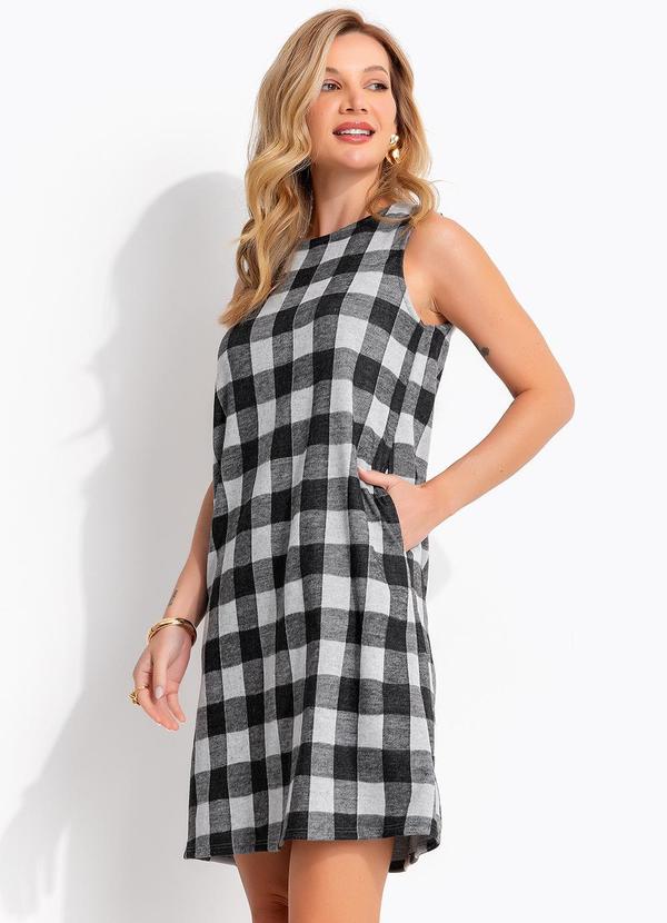 Vestido Xadrez em Malha Flanela