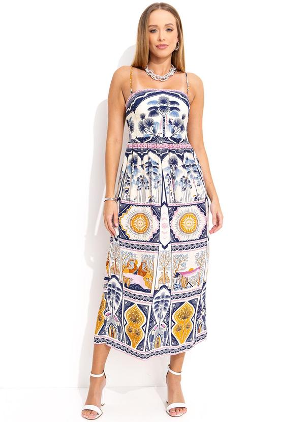 Vista 2 Vestido Cropped Chapada dos Veadeiros Bege FARM FARM