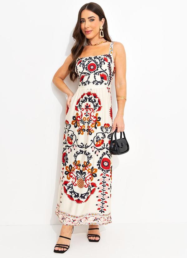 Vestido Cropped Mandala Caju Bege