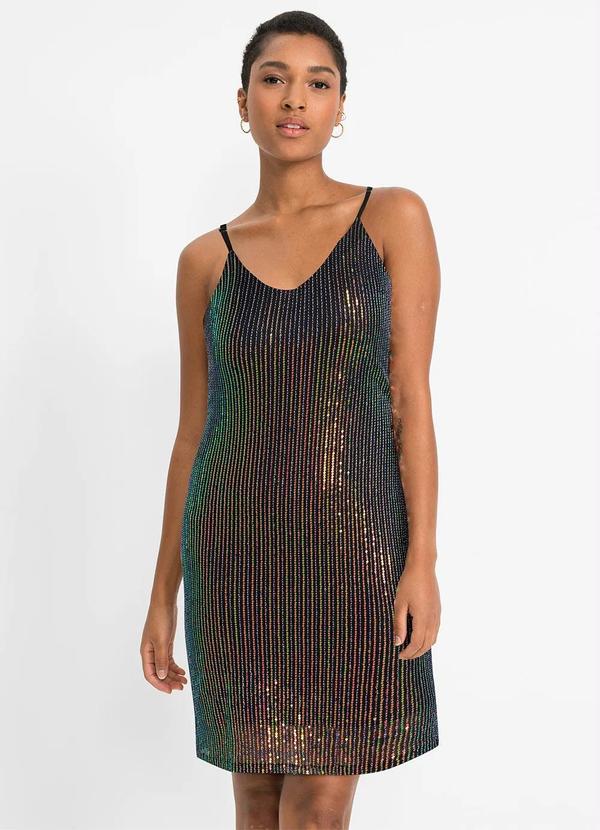Vestido em Furta Cor Paetê