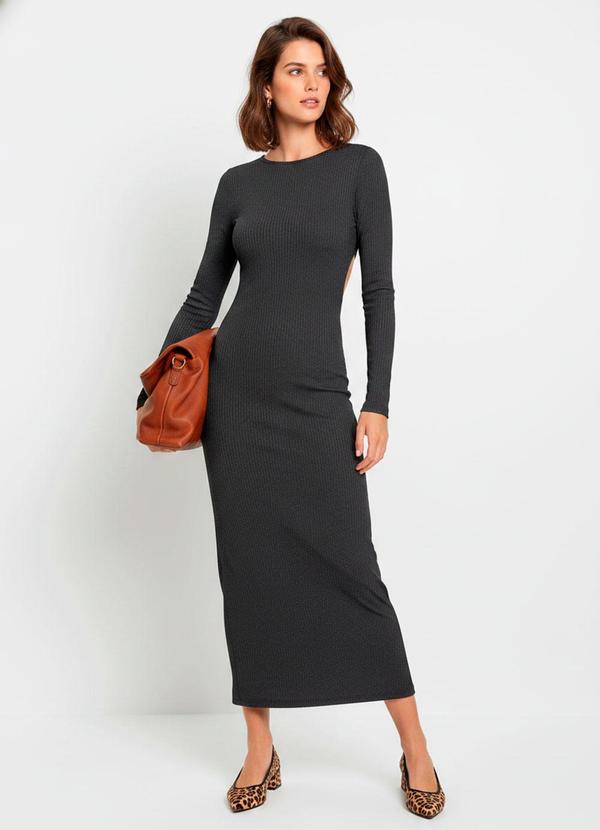 Vestido Preto em Canelado