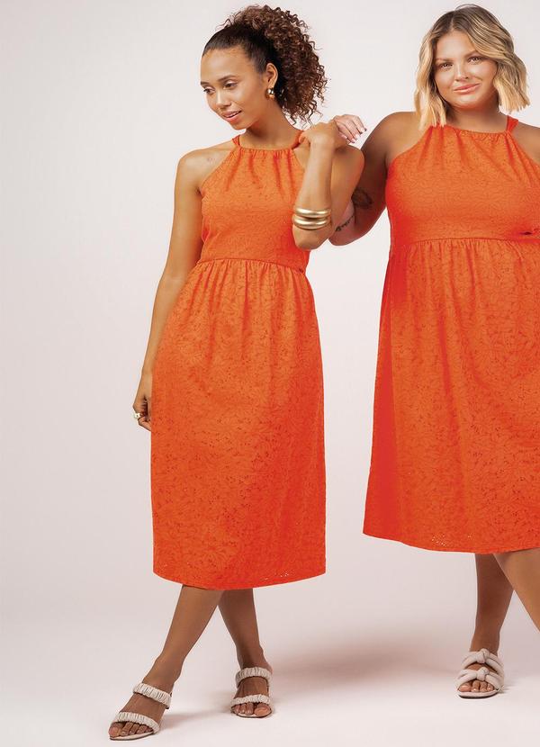 Vestido Feminino Adulto Laranja