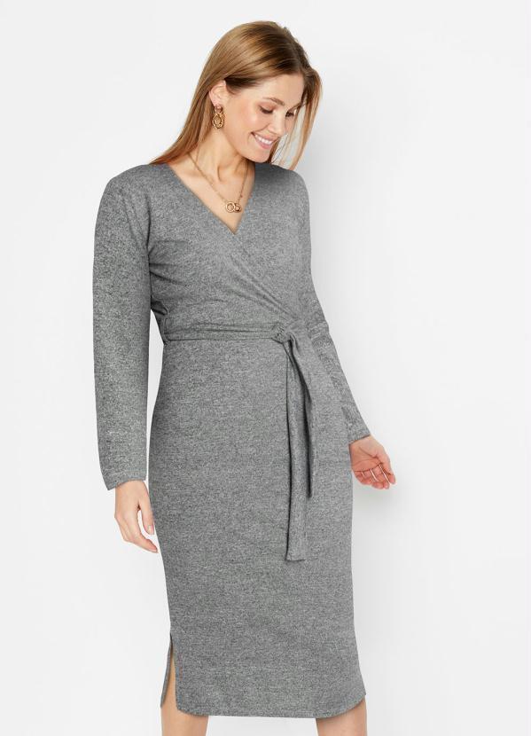 Vestido Mescla Escuro em Malha de Lanzinha