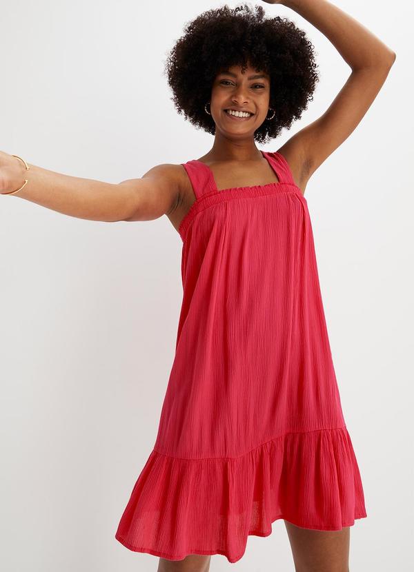 Vestido Coral em Tecido Air Flow