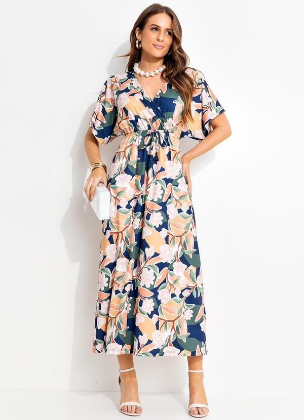 Vestido Floral Pincelado em Malha Fria