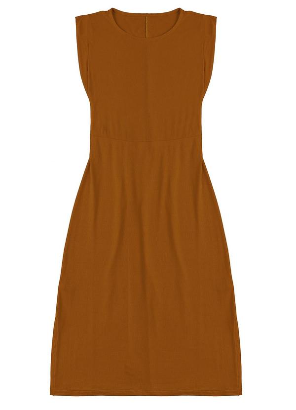 Vestido Midi Adulto Feminino Marrom