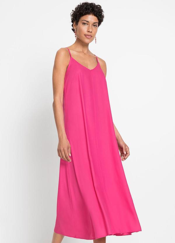 Vestido Pink em Viscose Plana