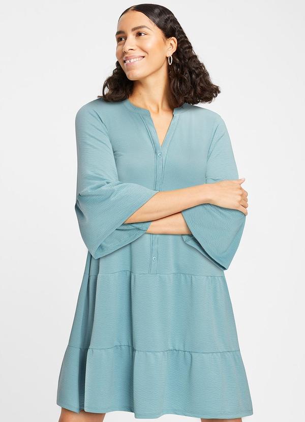 Vestido Verde em Malha Texturizada