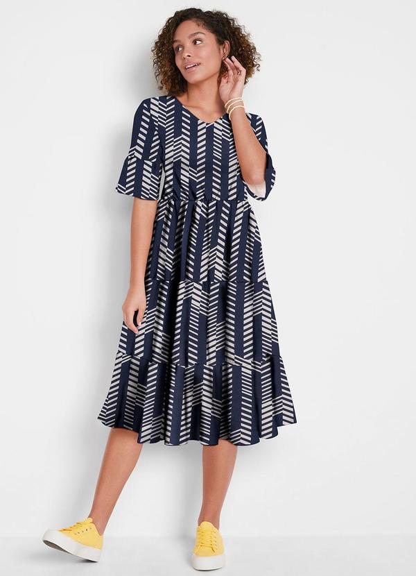 Vestido Étnica em Malha de Viscose