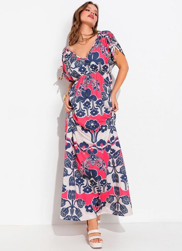 Vestido Floral Étnico Color em Malha Fria