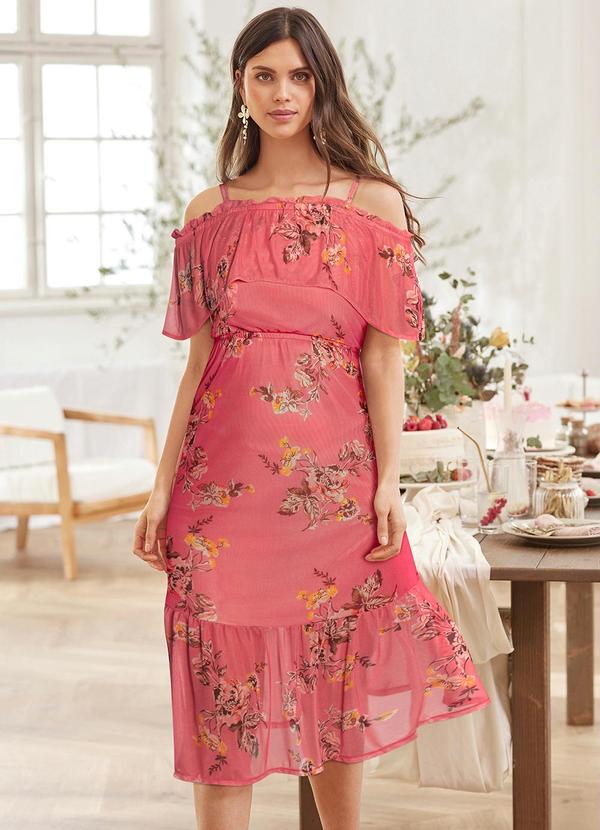 Vestido Floral Romântico em Tule