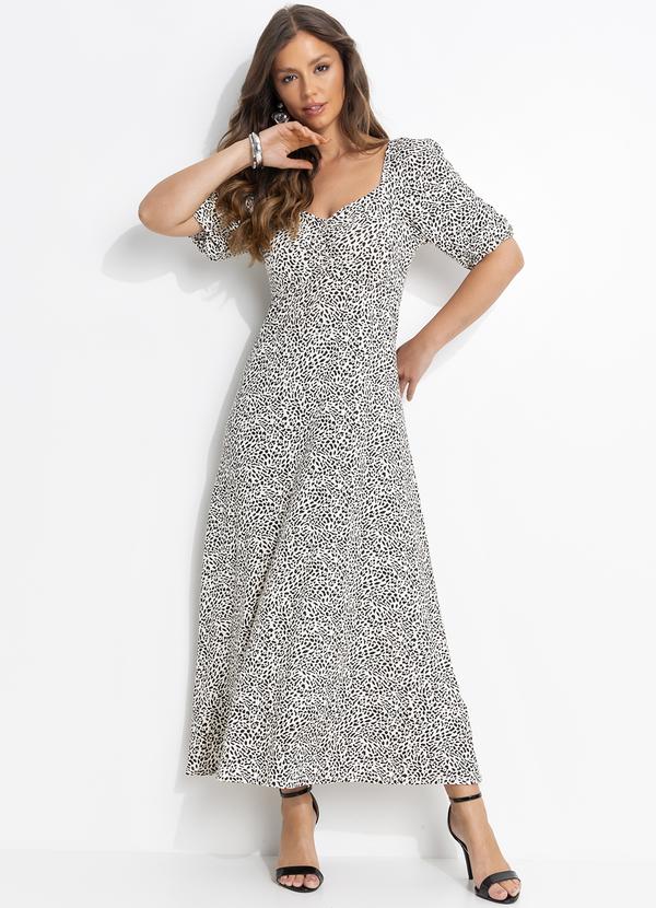 Vestido Onça Delicada em Malha de Viscose