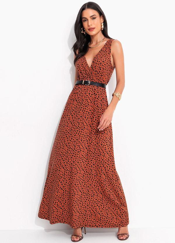 Vestido Pinceladas em Malha de Viscose