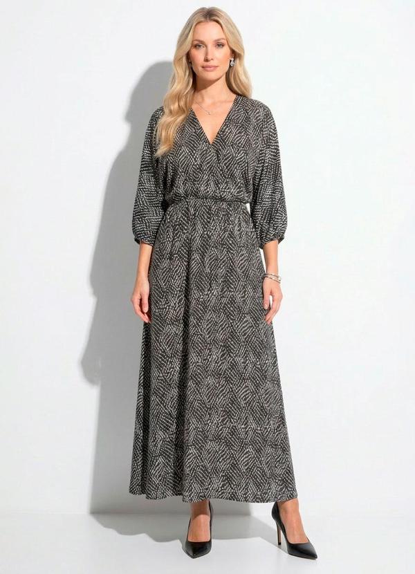 Vestido Poá Ondulado em Malha de Viscose