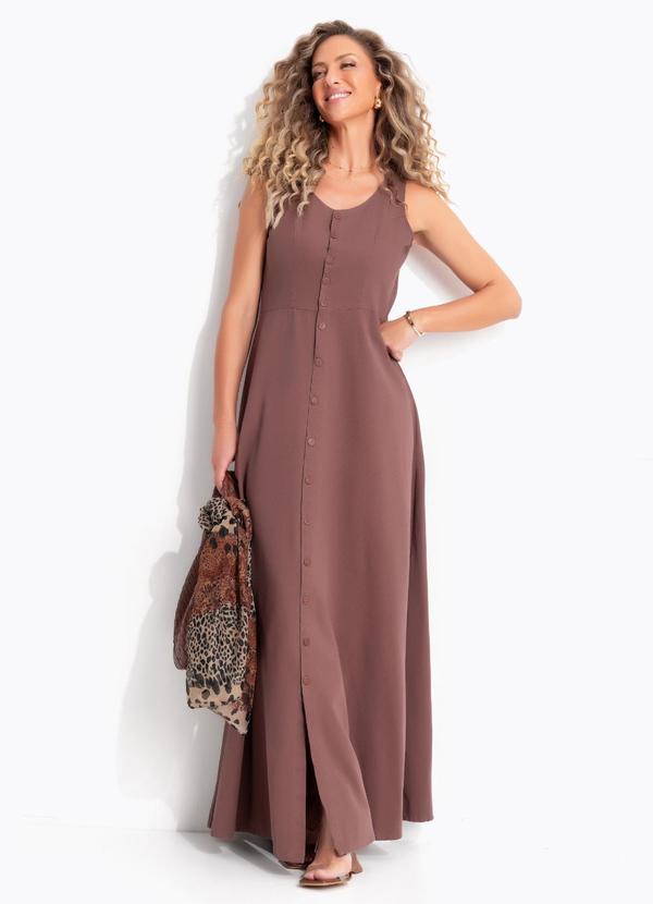 Vestido Marrom em Jeans Leve