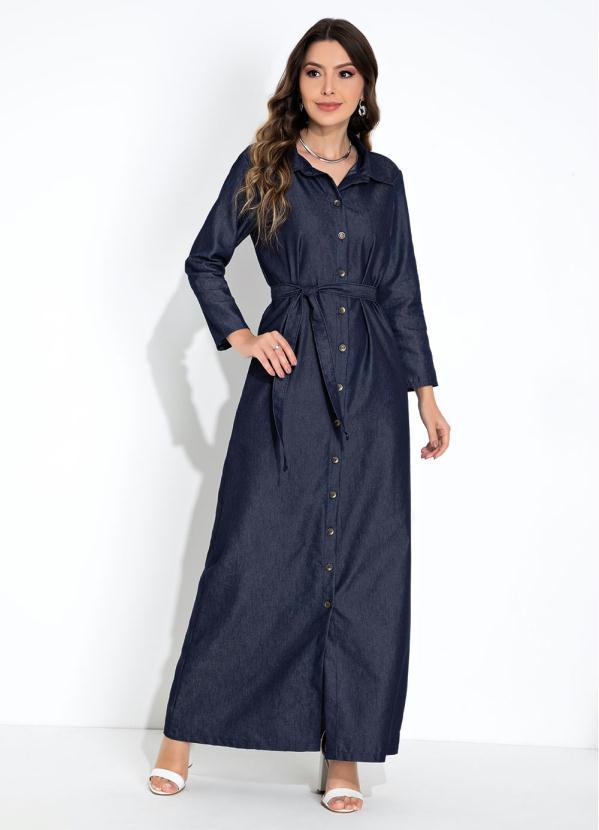 Chemise Azul com Botões
