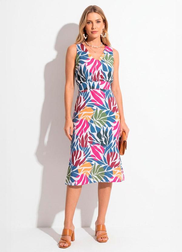 Vista 2 Vestido Animal Abstrato em Viscose Plana Digital Quintess Quintess