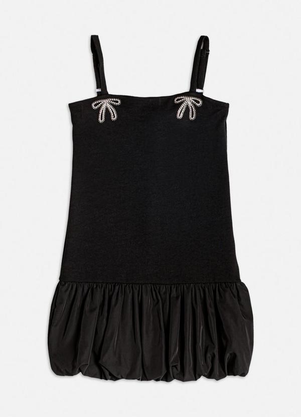Vista 2 Vestido Balonê com Laços em Pedraria Preto Authoria Authoria