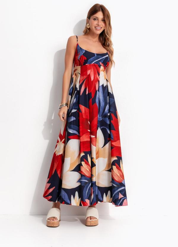 Vestido Cropped Chita Pintada Azul