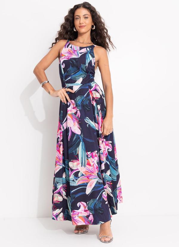 Vista 2 Vestido Cropped Lilia Azul FARM FARM