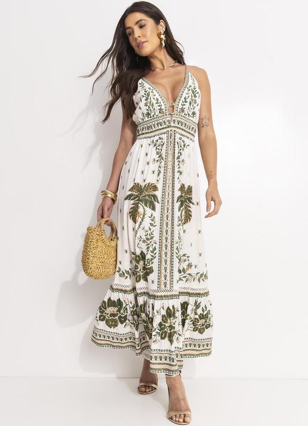 Vista 2 Vestido Cropped Mari Off White FARM FARM