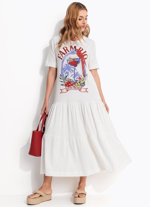 Vestido Cropped Marias Drink Pintado Off White