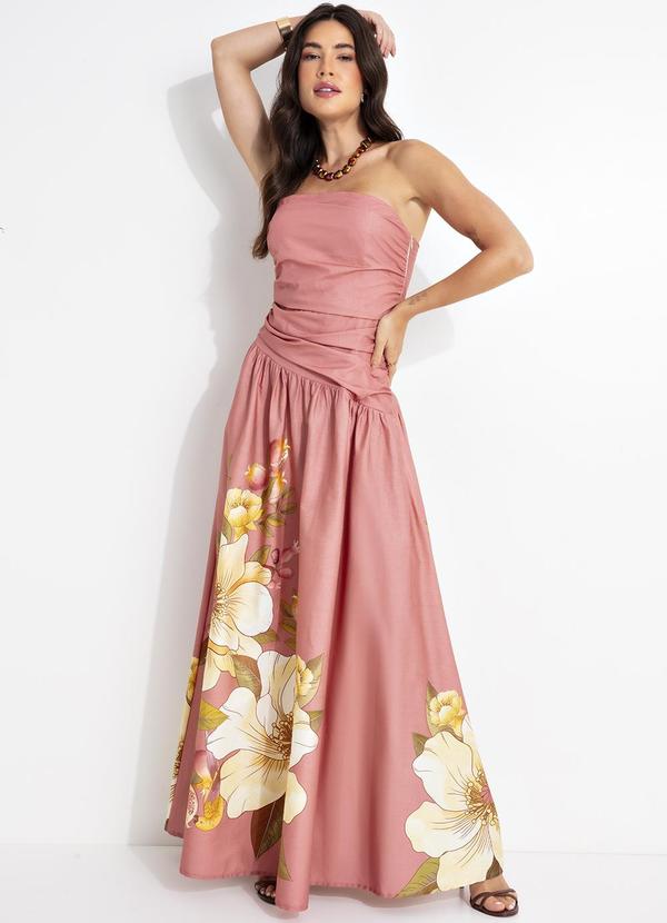 Vista 2 Vestido Cropped Romance de Flor Rosa FARM FARM
