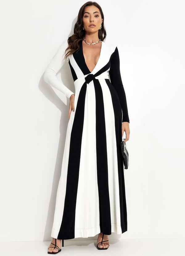 Vista 2 Vestido Decote Crepe Preto FARM FARM