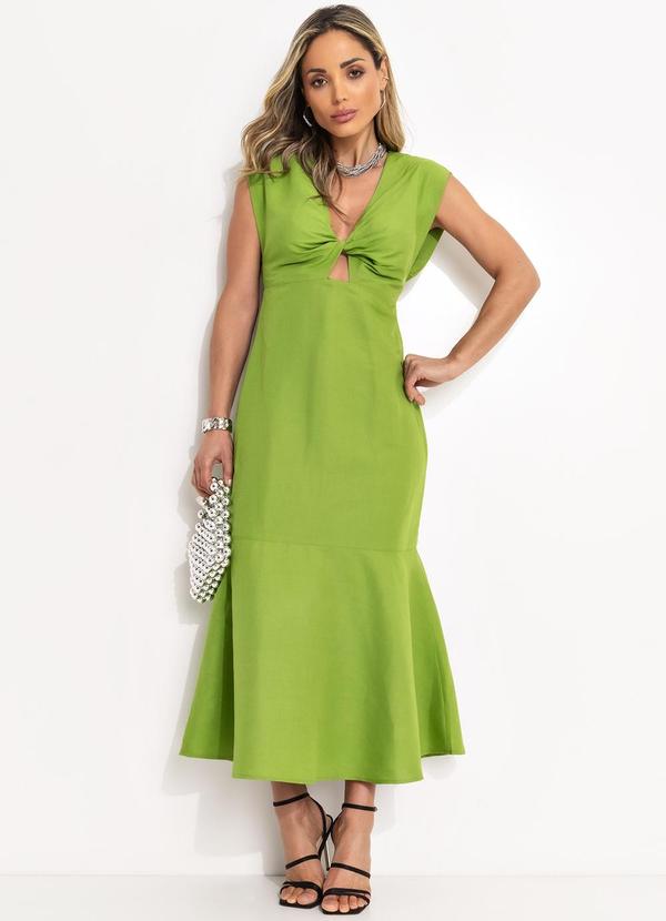 Vestido em Viscolinho Verde