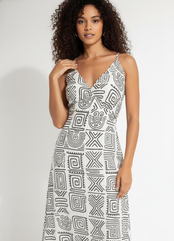 Vestido Étnico Verde em Malha de Viscose