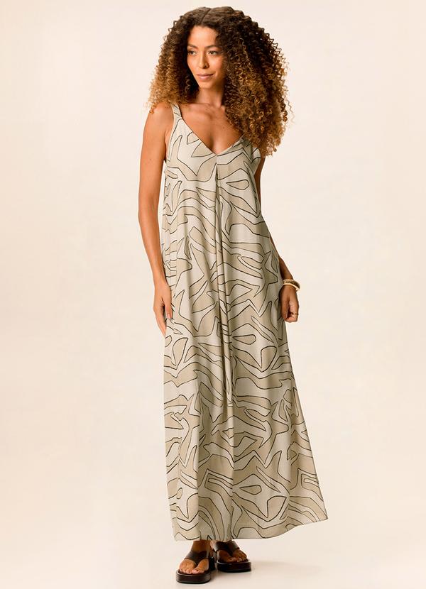 Vestido Evasê Orgânico Areia