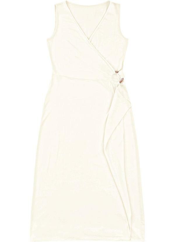 Vestido Evasê Transpassado Off White