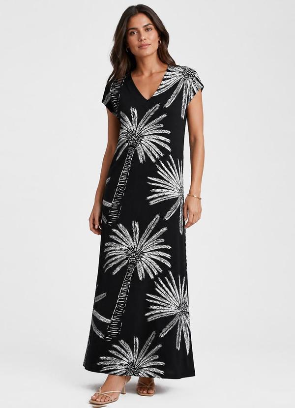 Vestido Feminino com Decote em V Preto